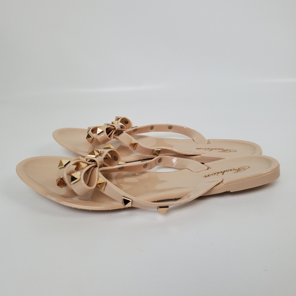 Studded Bow Rubber Flip Flops - Picture 10 of 13